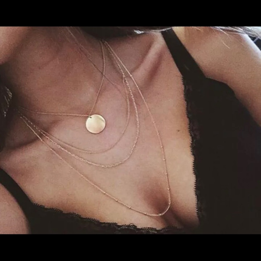 Copper layered necklace